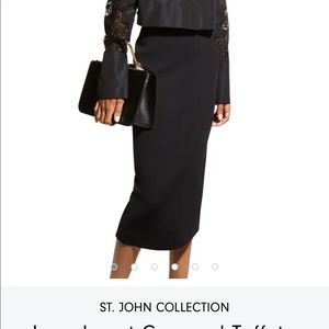St. John  Collection Stretch Milano Knit Skirt, black, size 12